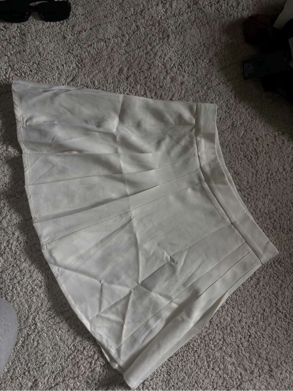 Princess Polly Cream Pleated Mini Skirt - Picture 3 of 5